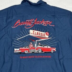 NEW Barrett Jackson Mens 2XL Embroidered Button Up Camp Shirt Classic 71 Car